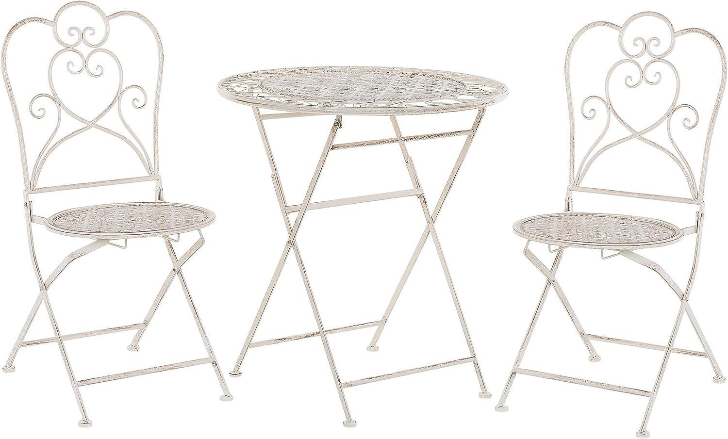 Bistro Set Metall Helles Beige TRIESTE Bild 1