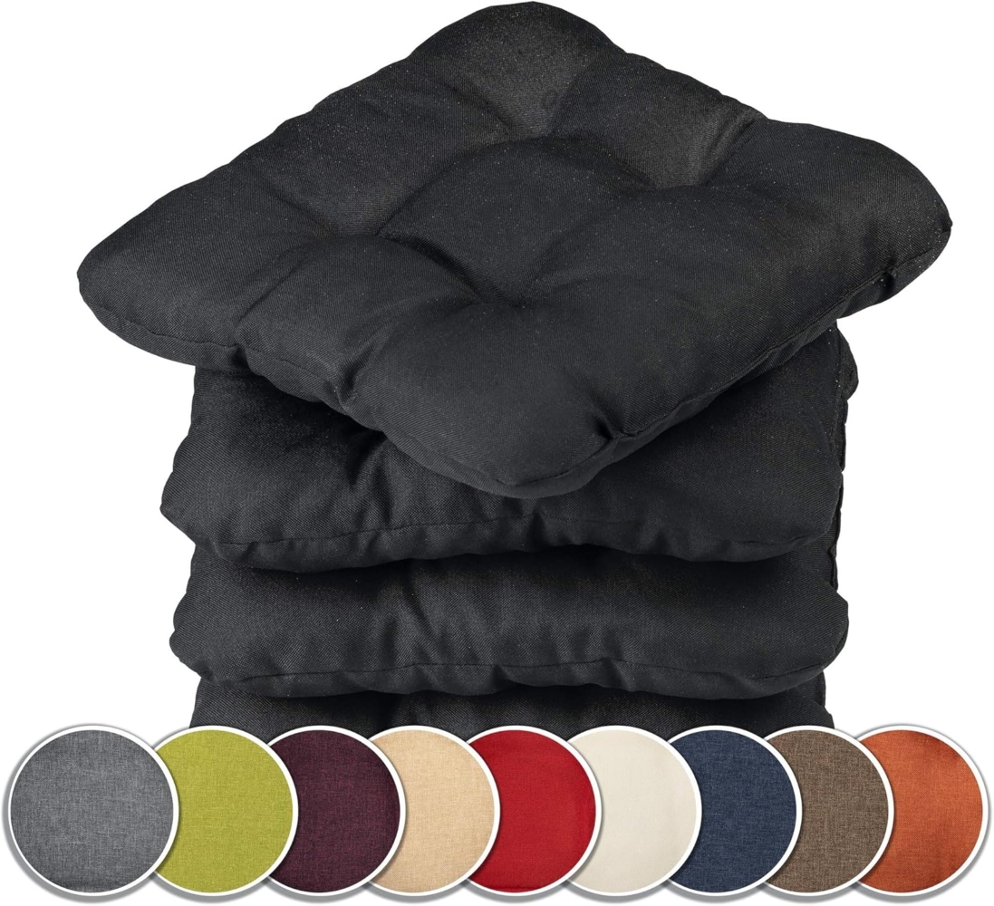 sunnypillow Stuhlkissen 4er Set Stuhlkissen 40x40 cm Bequeme 8cm, Polsterauflage Auflage für Stühle / Bänke Bild 1