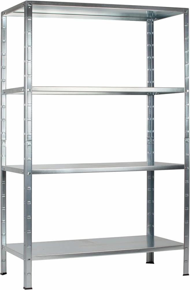 Schulte Fachbodenregal 900 x 1800 x 450 mm verzinkt mit 4 Böden aus Metall 65kg Fachlast Bild 1