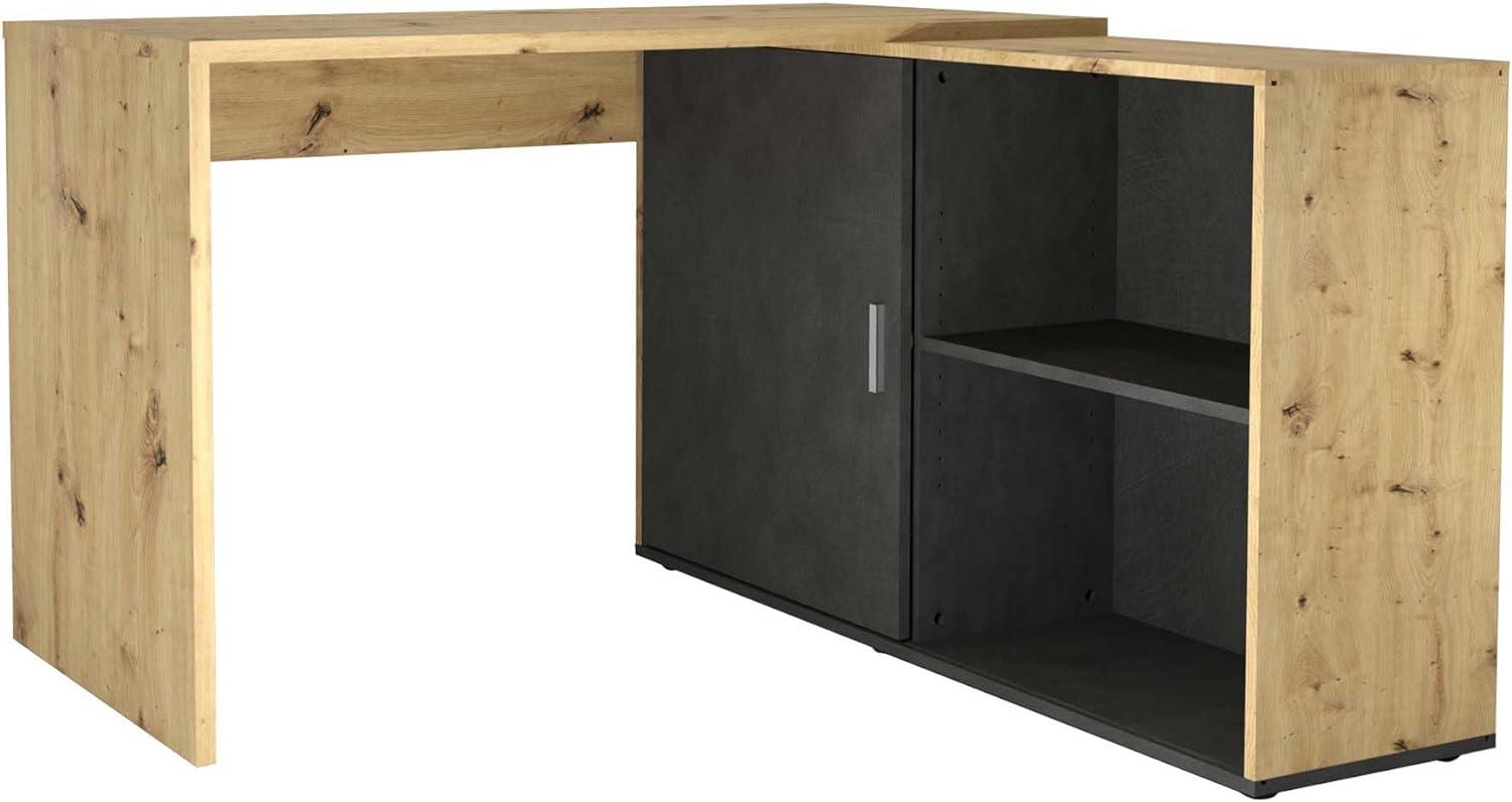 FMD Möbel - VALLEY - Schreibtisch - melaminharzbeschichtete Spanplatte - Artisan Oak Nb/ Matera - 118 x 75 x 124,5cm Bild 1