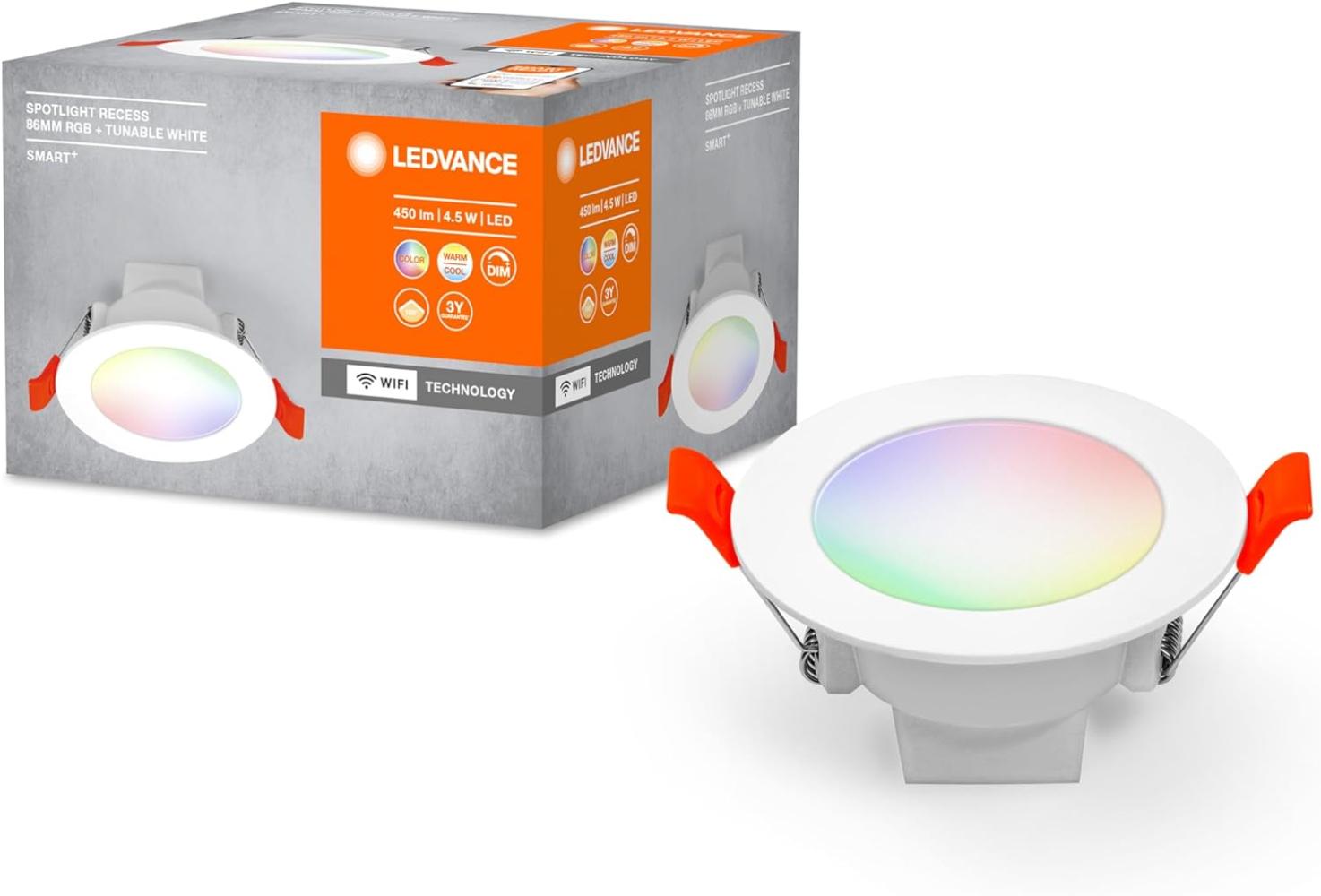 LEDVANCE SMART+ Spot 8cm 300lm 4W RGBTW 100ş hvid WiFi Bild 1