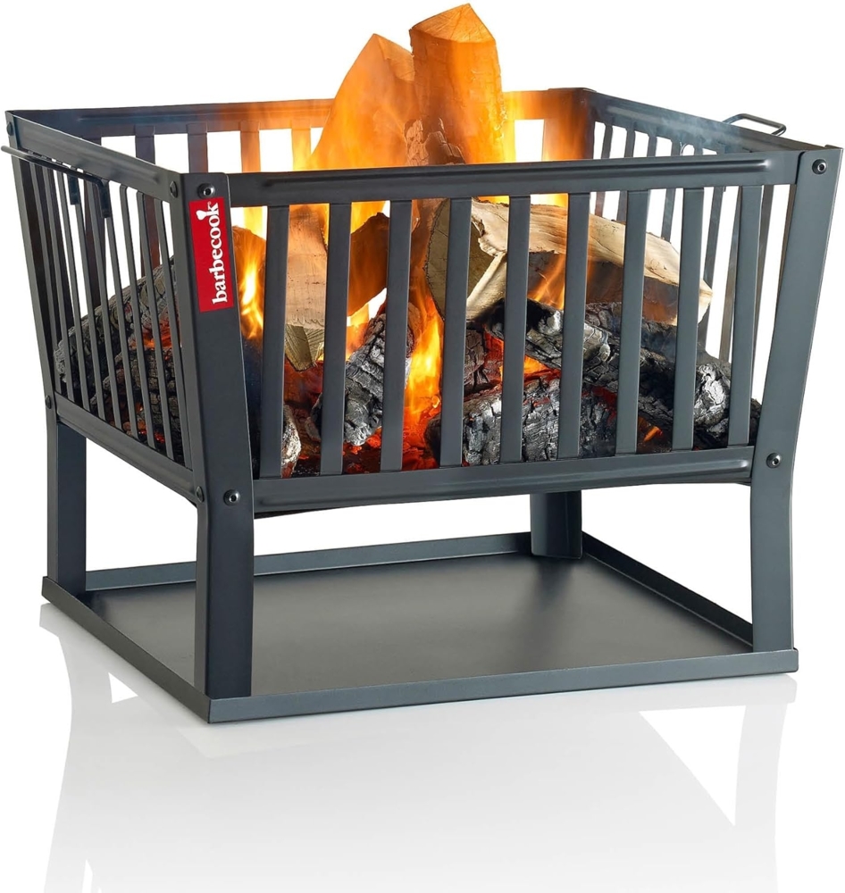Barbecook Feuerkorb, eckig, lackierter Stahl Schwarz, 62 x 62 x 48,5 cm Bild 1