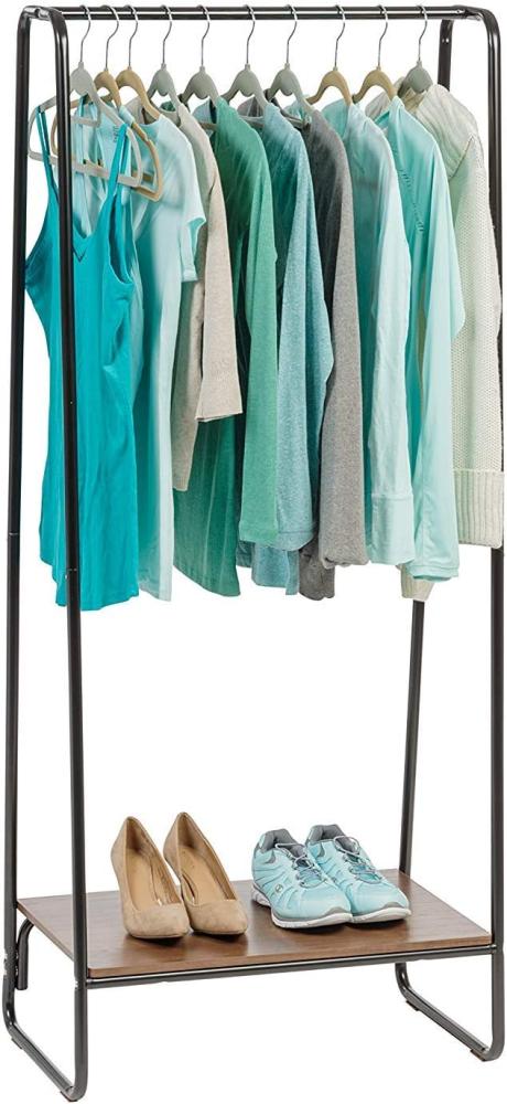 Iris Ohyama, Kleiderständer, Ankleidezimmer, Garderobenständer, Stabile Regale, Einfache Montage, Mehrzweck, Design, Büro, Eingang, Schlafzimmer, Wohnzimmer - Metal Garment rack - PI-B1 - Schwarz Bild 1