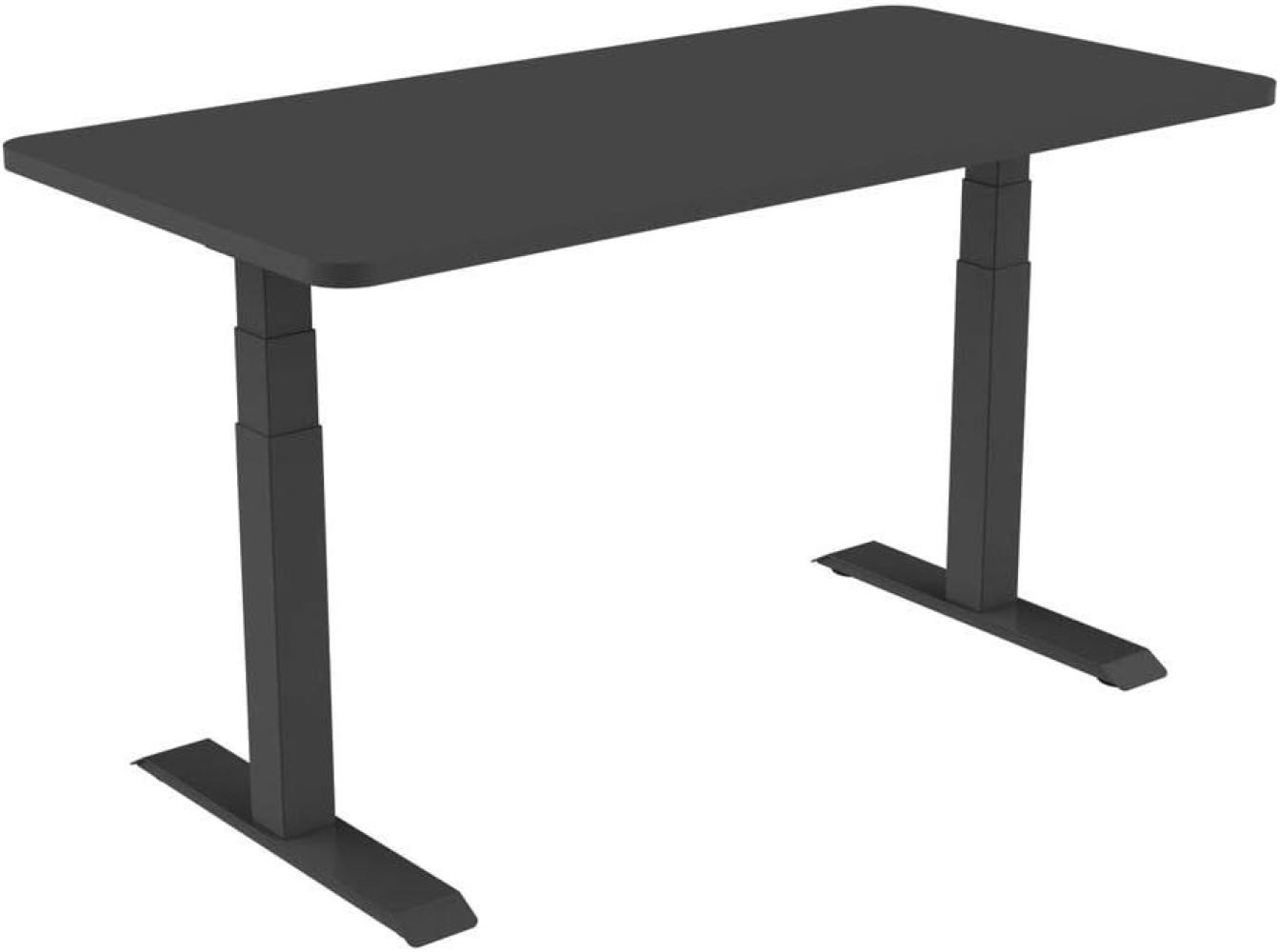 celexon elektrisch höhenverstellbarer Schreibtisch Professional eAdjust-58123 - schwarz, inkl. HPL Tischplatte 150x75 cm Bild 1