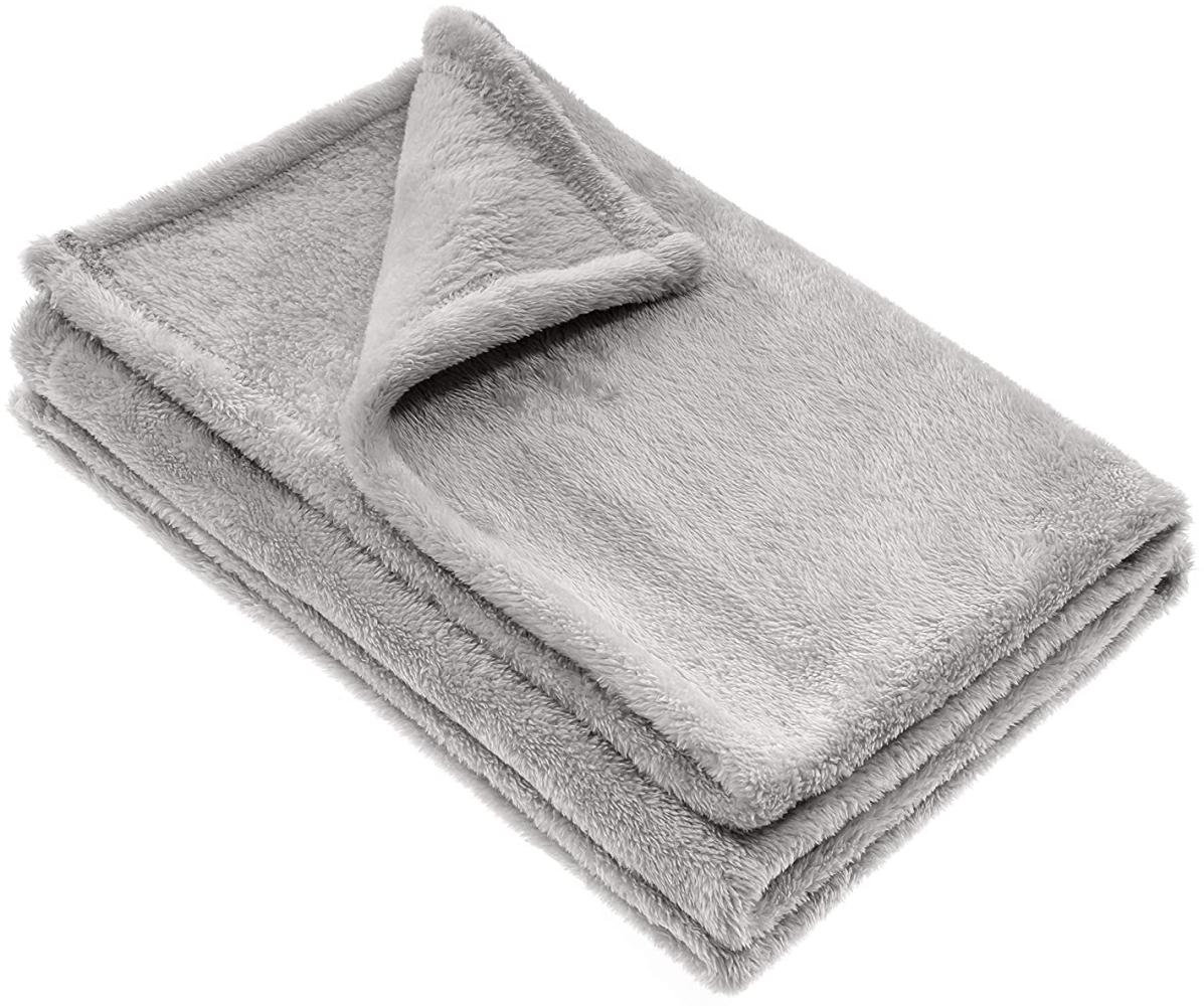 Jacky Kuscheldecke Babydecke, Fleece - Baby Decke Unisex - Krabbeldecke 75x100 cm - Öko-Tex schadstoffgeprüft, allergikergeeignet - Grau Bild 1