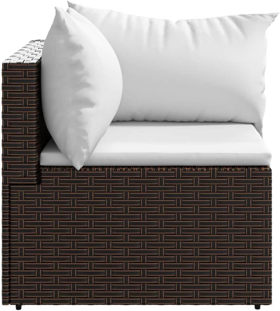 vidaXL Garten-Ecksofa mit Kissen Braun Poly Rattan 319745 Bild 1