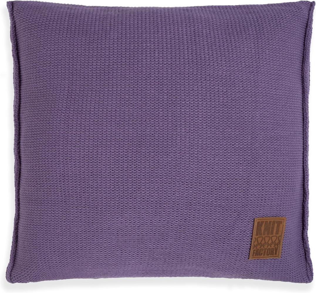 Knit Factory Uni Kissen 50x50 cm Glatt Lila Bild 1