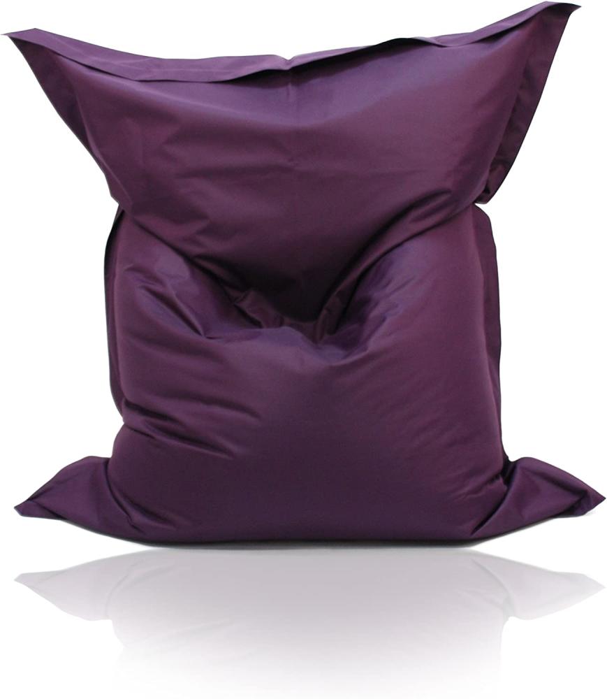 Kinzler S-10137/50 XXL Riesensitzsack, 140x180 cm, neue Styroporkügelchen, Sitzsack Outdoor Indoor, in vielen verschiedenen Farben, mit Innensack, brombeer Bild 1