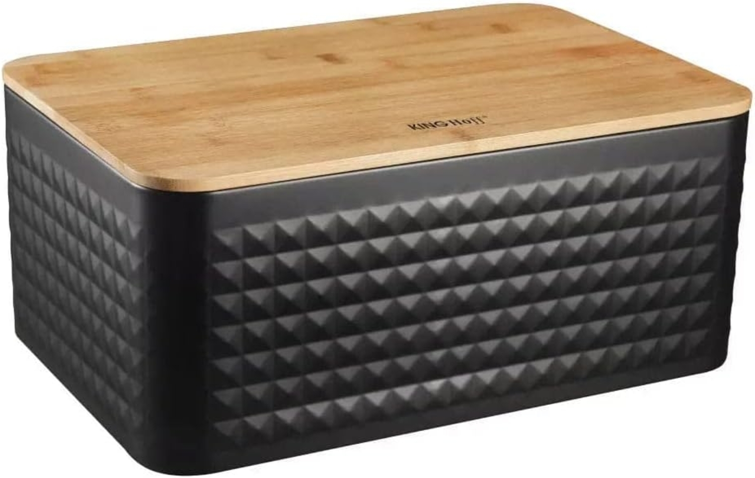 Kinghoff Kinghoff Brotkasten aus Stahl mit Bambusbrett 40230 Bild 1