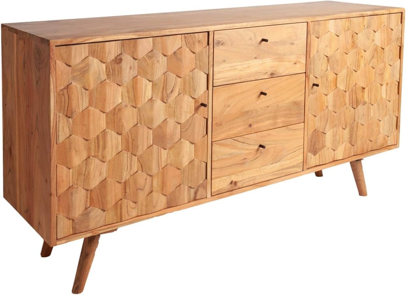 riess-ambiente Sideboard MYSTIC LIVING 145cm natur, Massivholz · Anrichte · 3D Oberfläche · Kommode · Wohnzimmer Bild 1