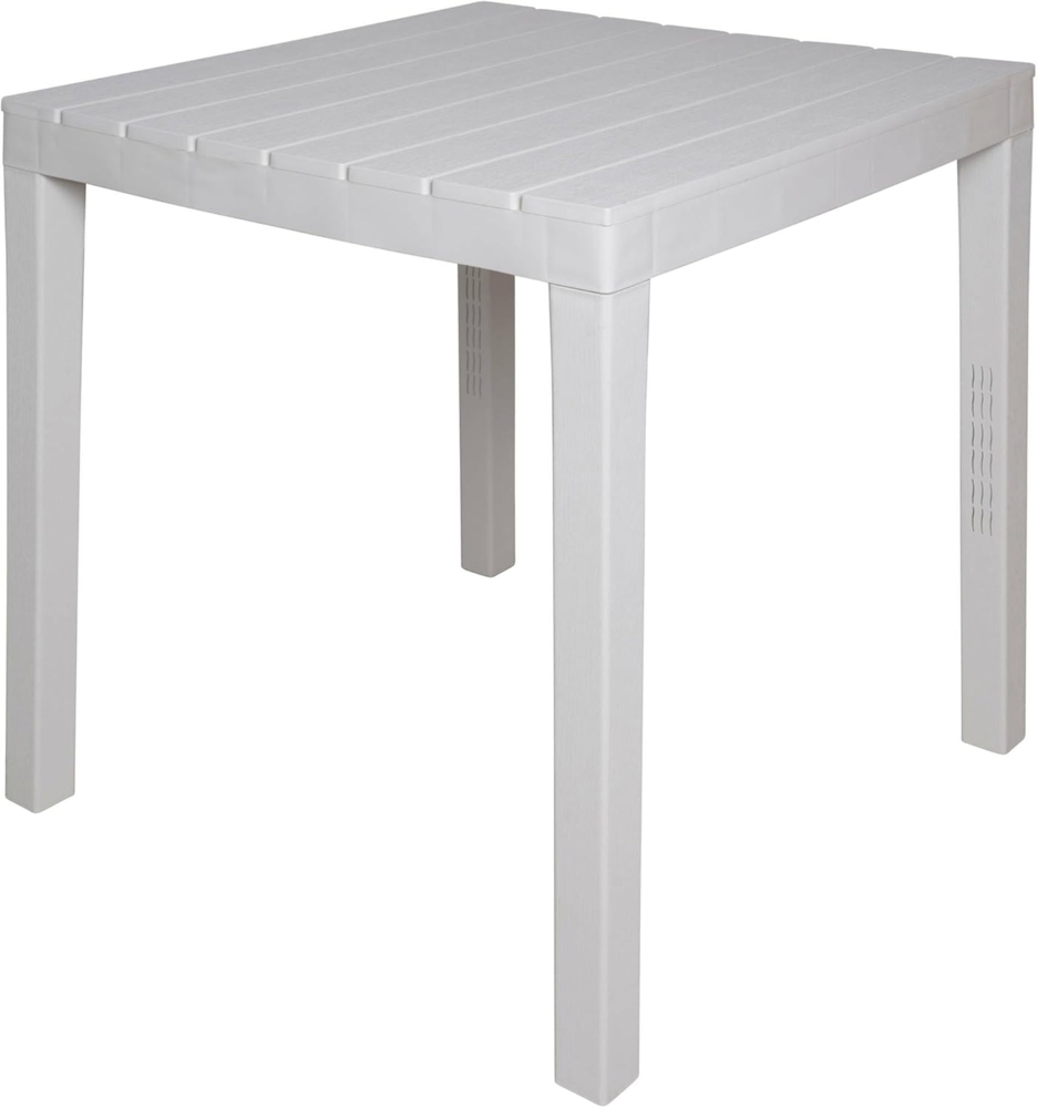 Dmora - Gartentisch Vicenza, Quadratischer GartenRegal, feststehender Tisch für den Innen- und Außenbereich, 100 % Made in Italy, 78x78h72 cm, Weiß Bild 1