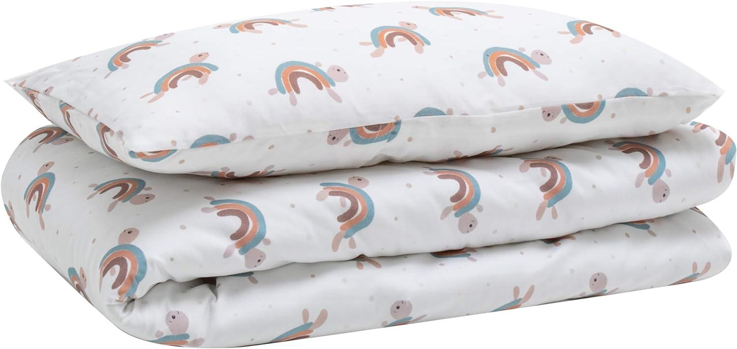 SUPERBE BEBE Kinder Bettwäsche Set - 100x135 cm Deckenbezug und 40x60 cm Kissenbezug aus Oeko-TEX zertifizierter Baumwolle - 10 Farben zur Auswahl - Für ruhige Nächte Bild 1