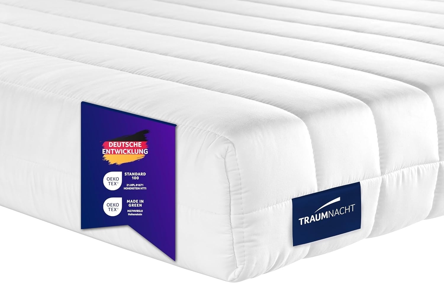 Traumnacht Easy Comfort Rollmatratze Öko-Tex zertifiziert, Härtegrad 3 (H3), 90 x 190 cm, weiß Bild 1