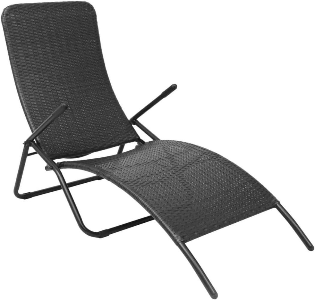 vidaXL Sonnenliege Klappbar Poly Rattan Schwarz 42946 Bild 1