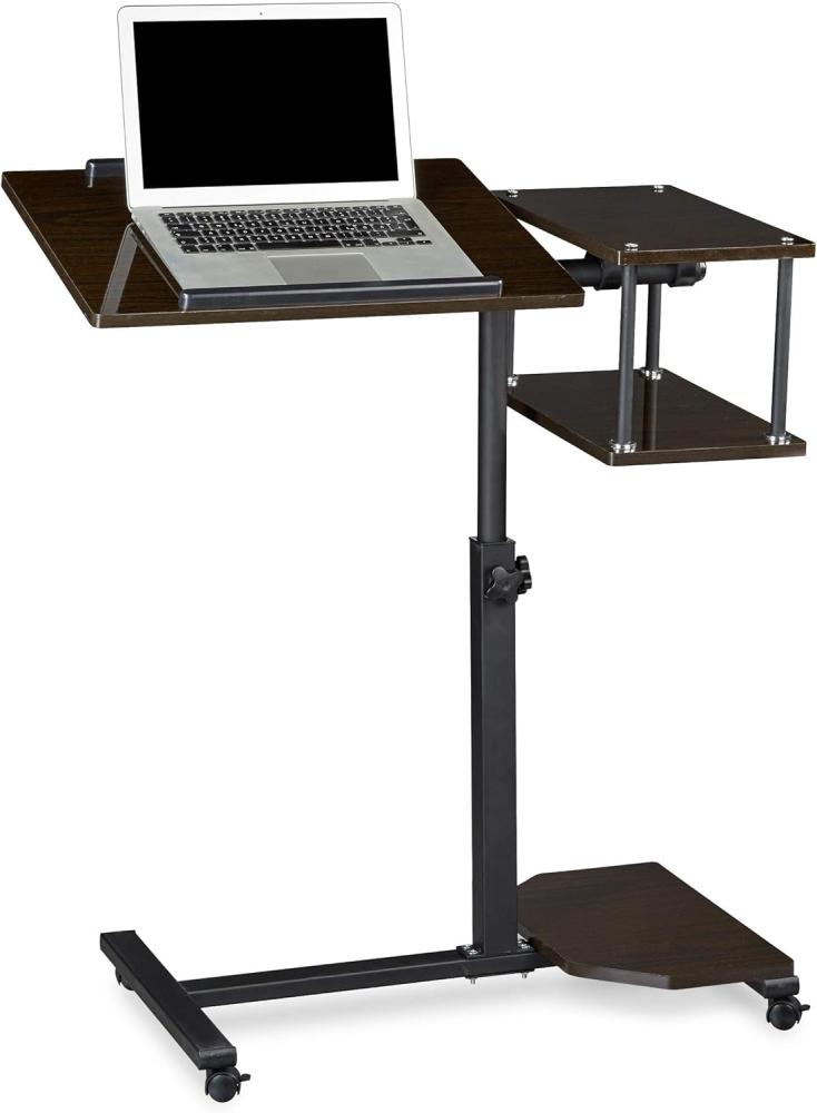 Laptoptisch höhenverstellbar XL, MDF/Stahl, Schwarz, 77 x 40 x (70-100) cm Bild 1