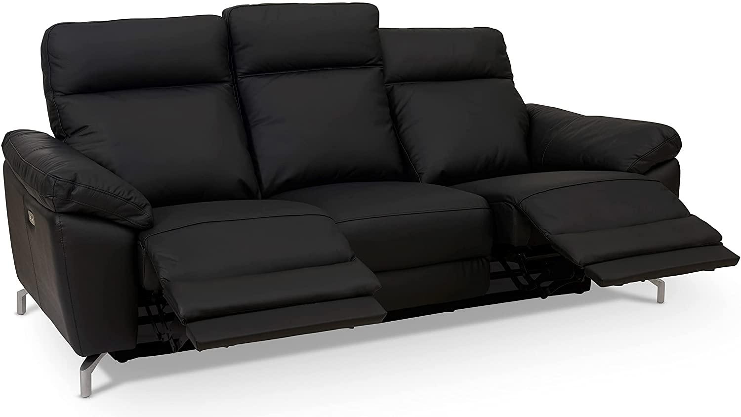 3-Sitzer Elektrisch Relaxsofa Selesta - Schwarz Leder Bild 1