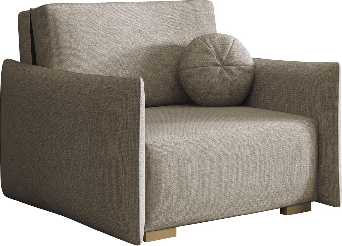 Sofa Viva Glov I mit Schlaffunktion, einsitzer Schlafsofa mit Bettkasten (Farbe: Soul 03) Bild 1