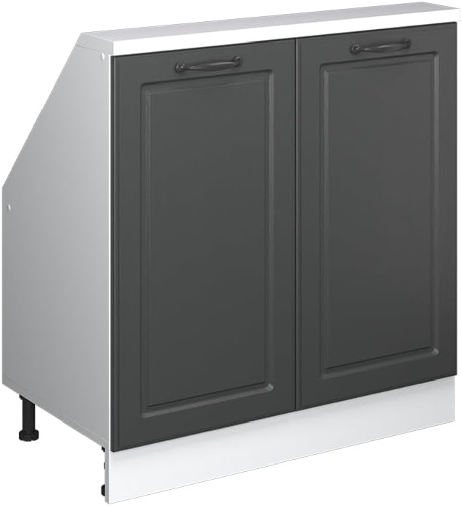 Dachschrägenschrank Rion Anthrazit Landhaus/Weiß mit 2 Türen Vicco Bild 1