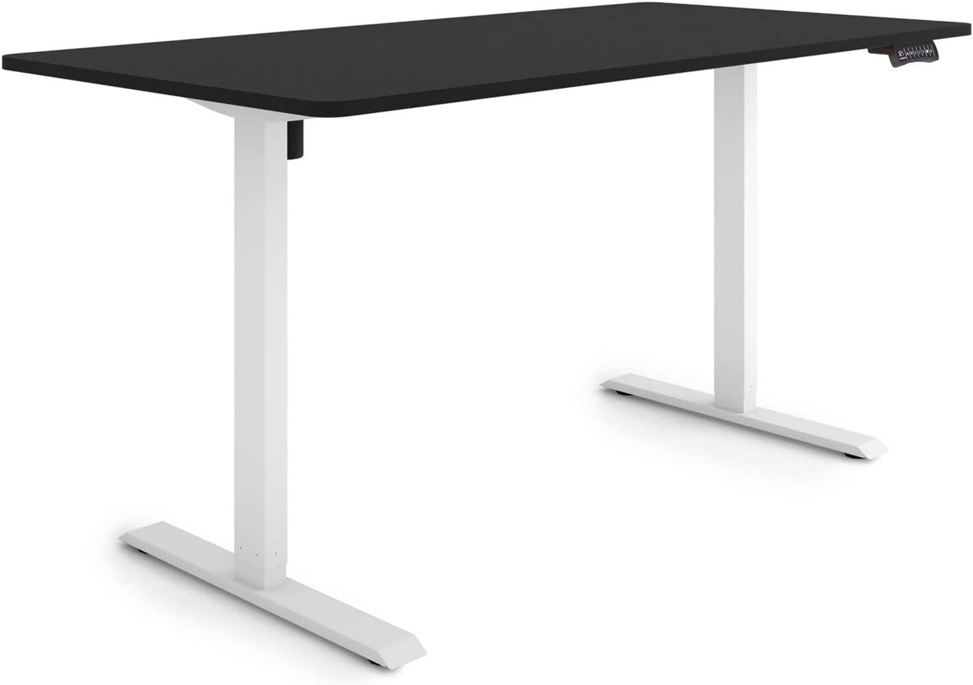 ESMART Germany ETX-121WB 160x80cm Schwarz Ergonomischer Steh-Sitz-Schreibtisch Stufenlos elektrisch höhenverstellbar 73,5-123,5cm 3X Memory Aktivitätserinnerung Soft-Start/Stopp Schnelle Montage Bild 1