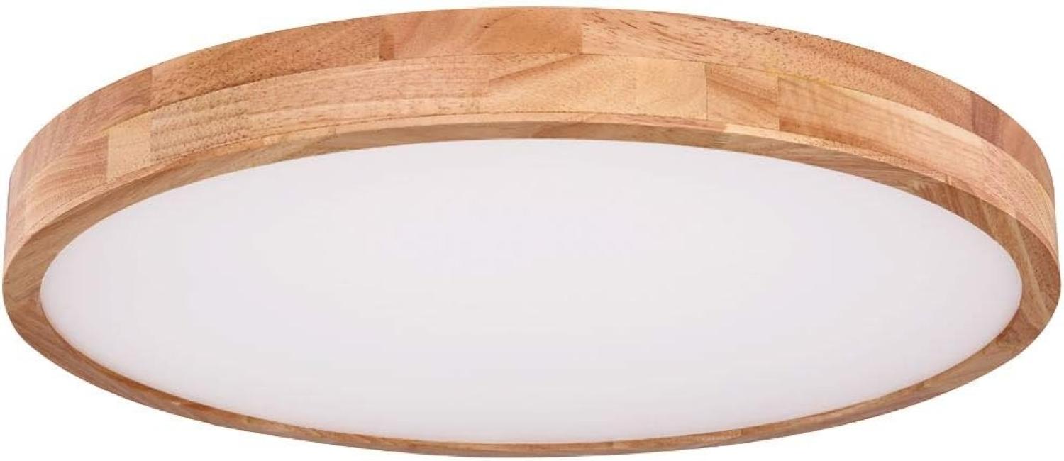 LED Deckenleuchte, Holzoptik, dimmbar, Fernbedienung, 60 cm Bild 1