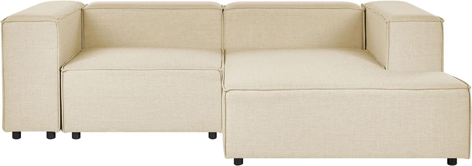 Ecksofa APRICA Stoff Beige Linksseitig Bild 1