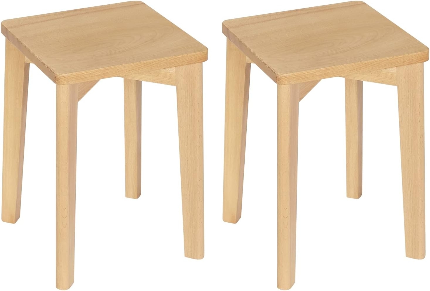 Woltu Esszimmerstuhl (2 St), Massivholz, stapelbar, ohne Lehne, Sitzhocker Bild 1