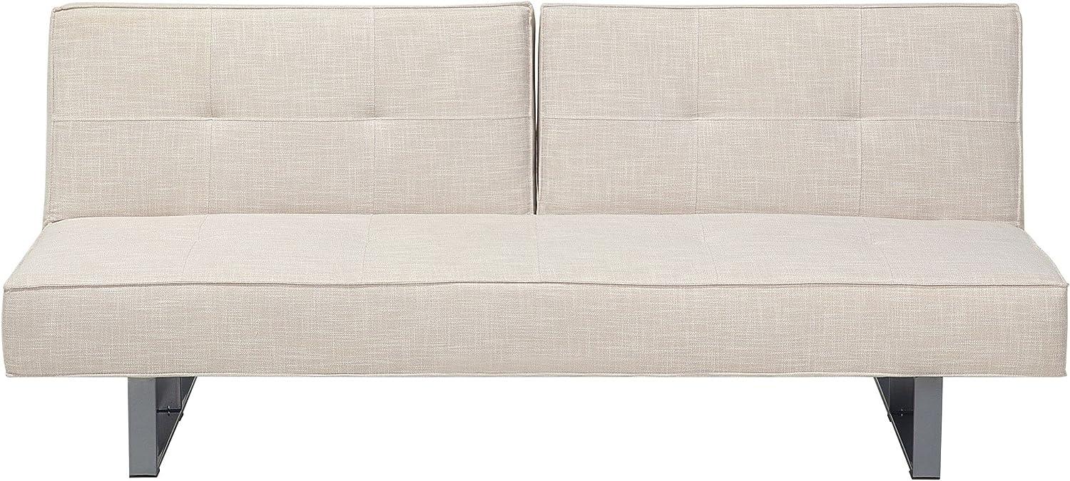 Schlafsofa 3-Sitzer Polsterbezug hellbeige 190 cm DUBLIN Bild 1