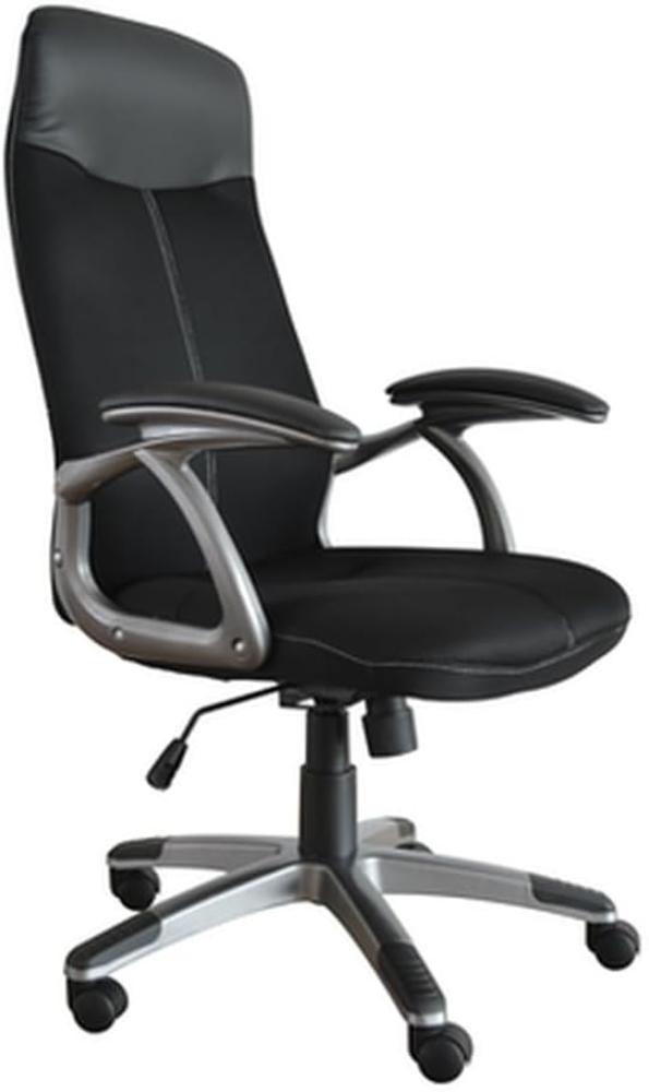 Bürostuhl >Taranis< in schwarz aus PU/Mesh/Schaumstoff - 67x115x66cm (BxHxT) Bild 1