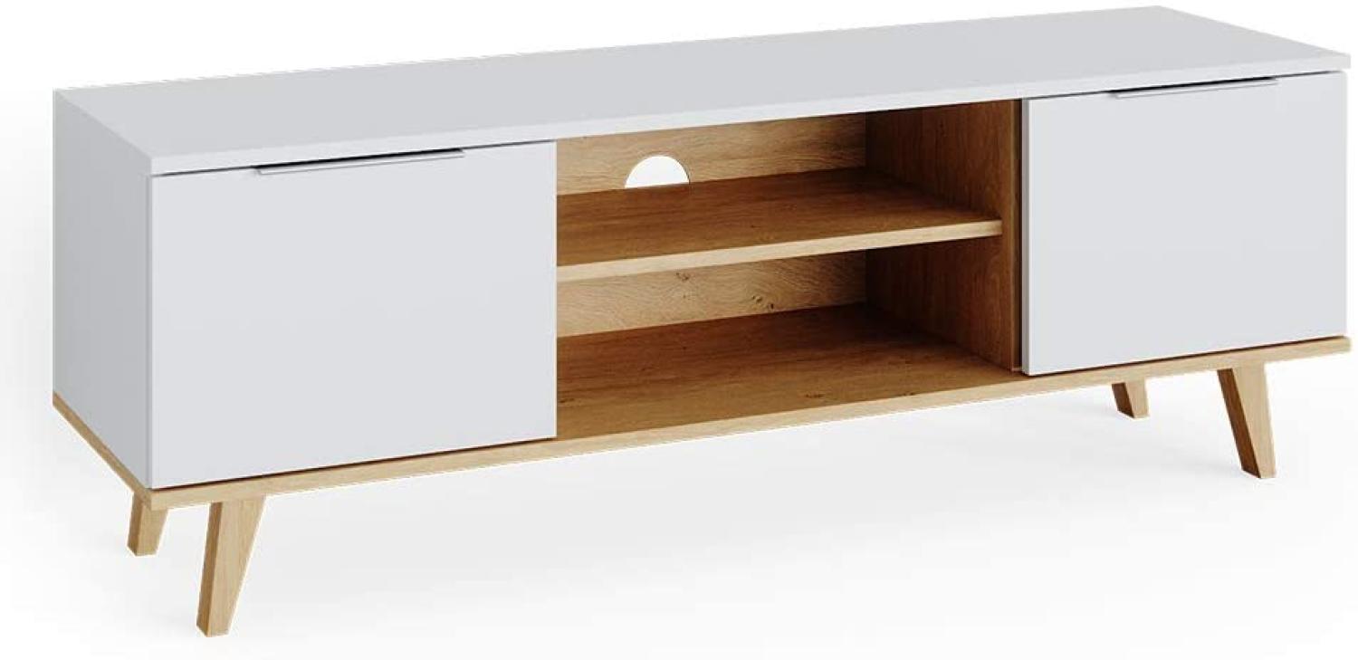 VICCO Lowboard TV-Board Fernsehtisch Nautica Sideboard Skandinavisch weiß Eiche Bild 1