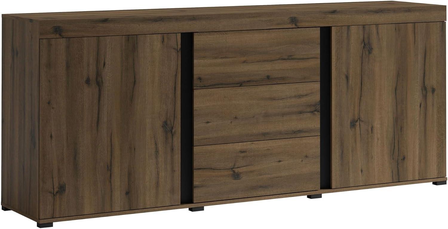 Kommode Avignon Sideboard 220 x 50 x 91 cm Edeleiche schwarz Bild 1