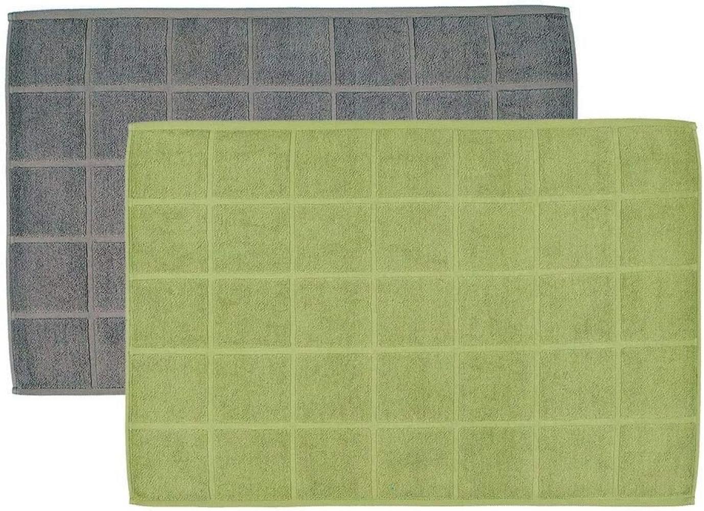 Ross Uni-Zwirn Frottier Badematte Karofond|50x70 cm| cappuccino Bild 1