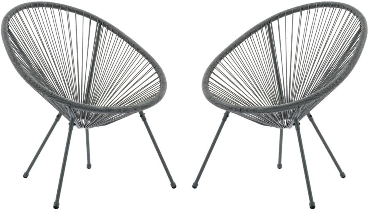 Vente-unique - Gartensessel 2er-Set - Polyrattan - Anthrazitgrau - ALIOS III von MYLIA Bild 1