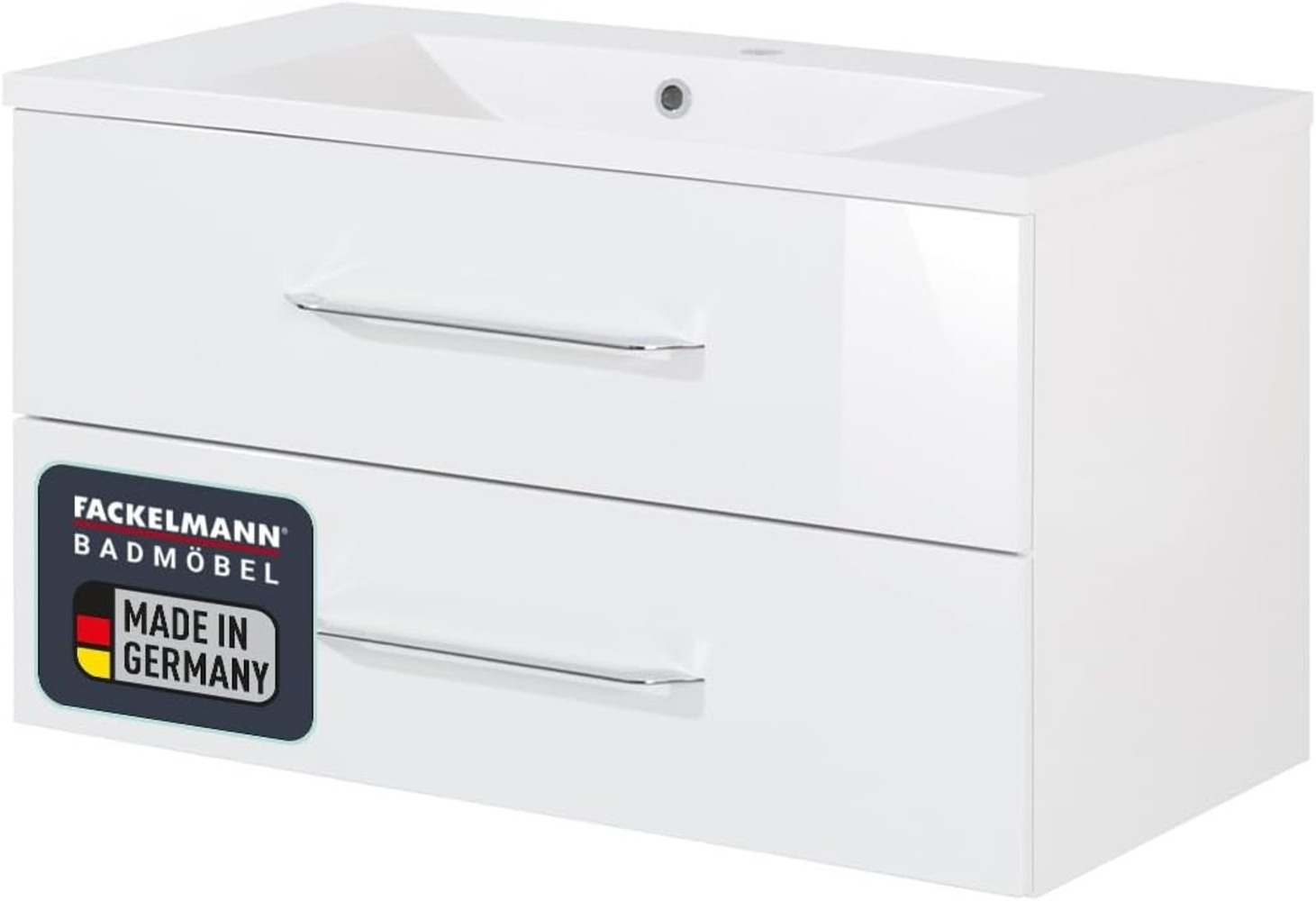 Fackelmann B.CLEVER Waschtisch Set Gussmarmor 90 cm, Weiß Bild 1
