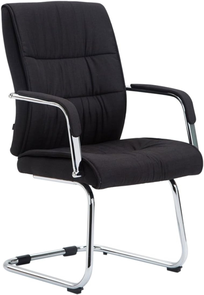 CLP Besucherstuhl Sievert Stoff mit Armlehne und Bodenschonern,schwarz Bild 1