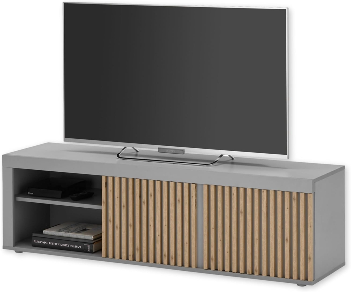 Jasper TV-Lowboard in Grau, Artisan Eiche Optik - Moderner TV Schrank mit viel Stauraum für Ihr Wohnzimmer - 150 x 40 x 40 cm (B/H/T) Bild 1