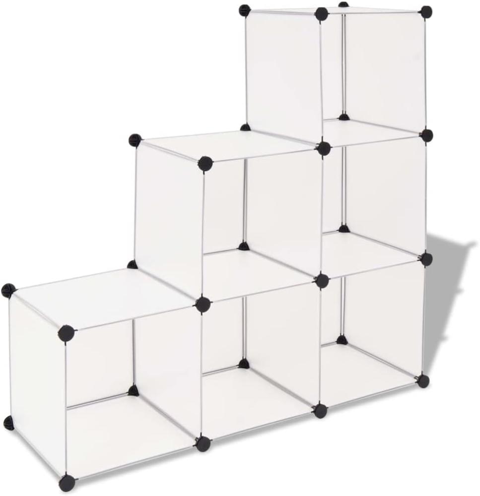 vidaXL Regalsystem Würfel-Regal mit 6 Fächern Weiß 244922 Bild 1
