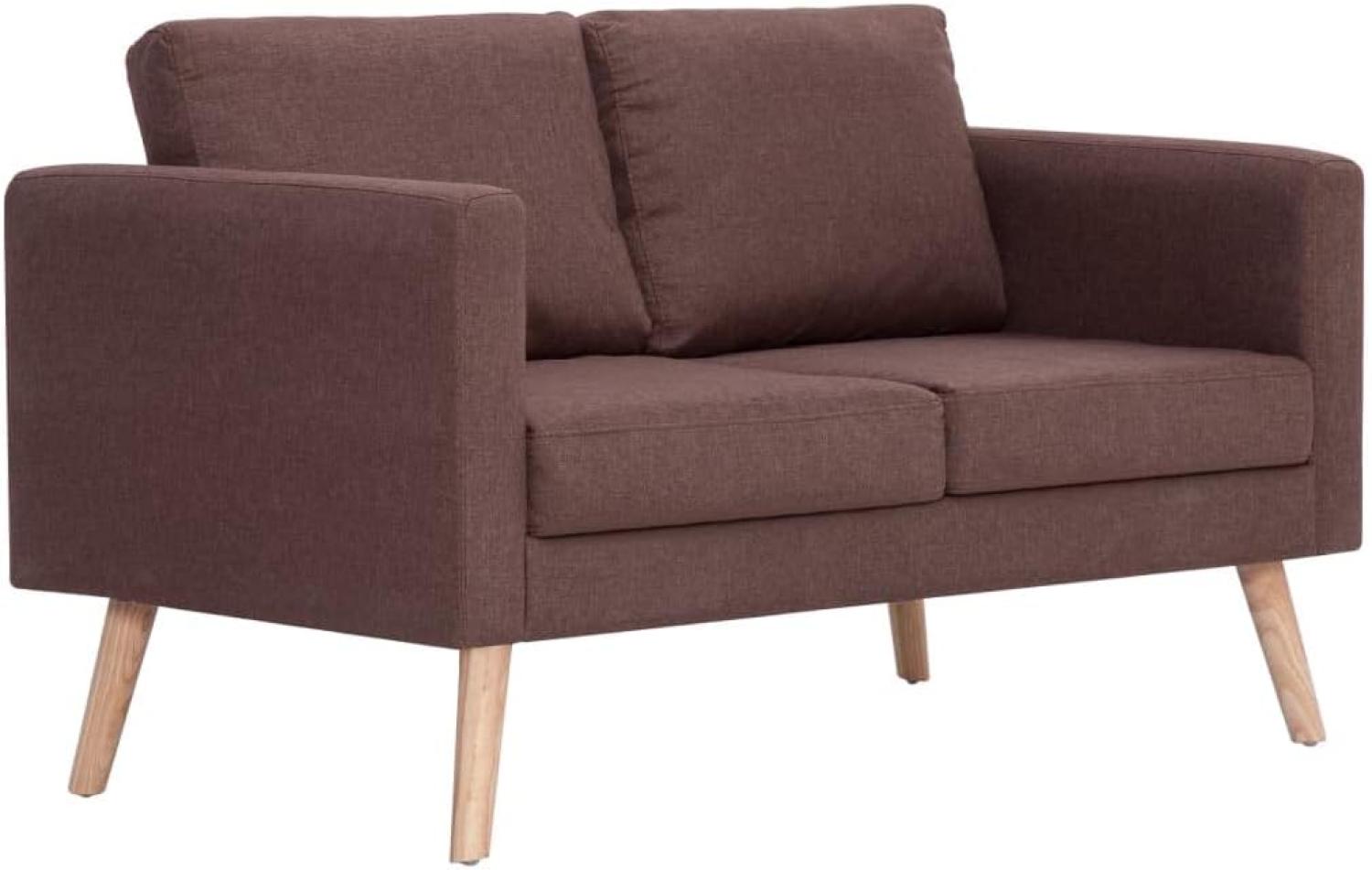 vidaXL 2-Sitzer-Sofa Stoff Braun [281353] Bild 1