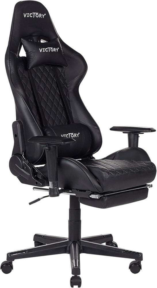 Gaming Stuhl Kunstleder Schwarz VICTORY Bild 1