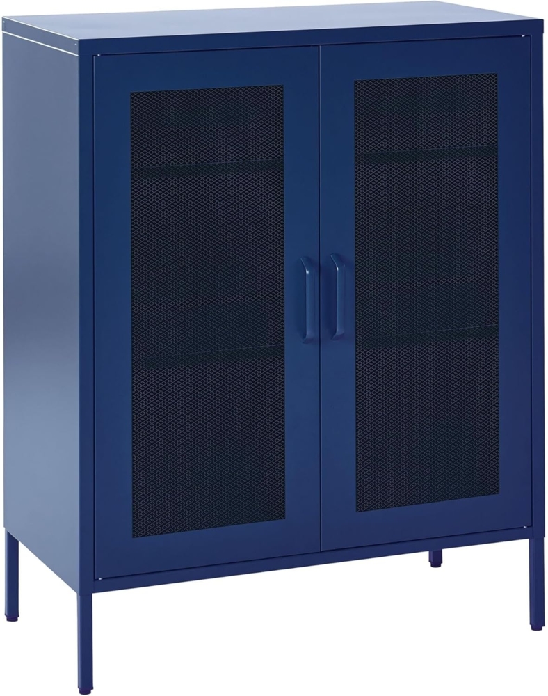 Sideboard mit 2 Türen WAKATIPU Metall 80 cm 40 cm Marineblau Bild 1