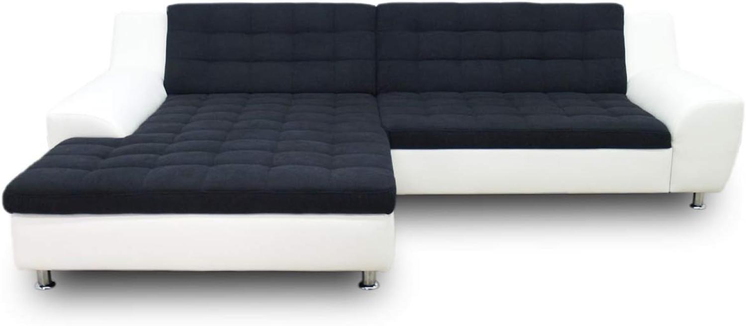 DOMO. collection Morton Ecksofa, Sofa in L-Form, Eckcouch, Polstergarnitur, 304 x 200 x 84 cm in schwarz/weiß Bild 1