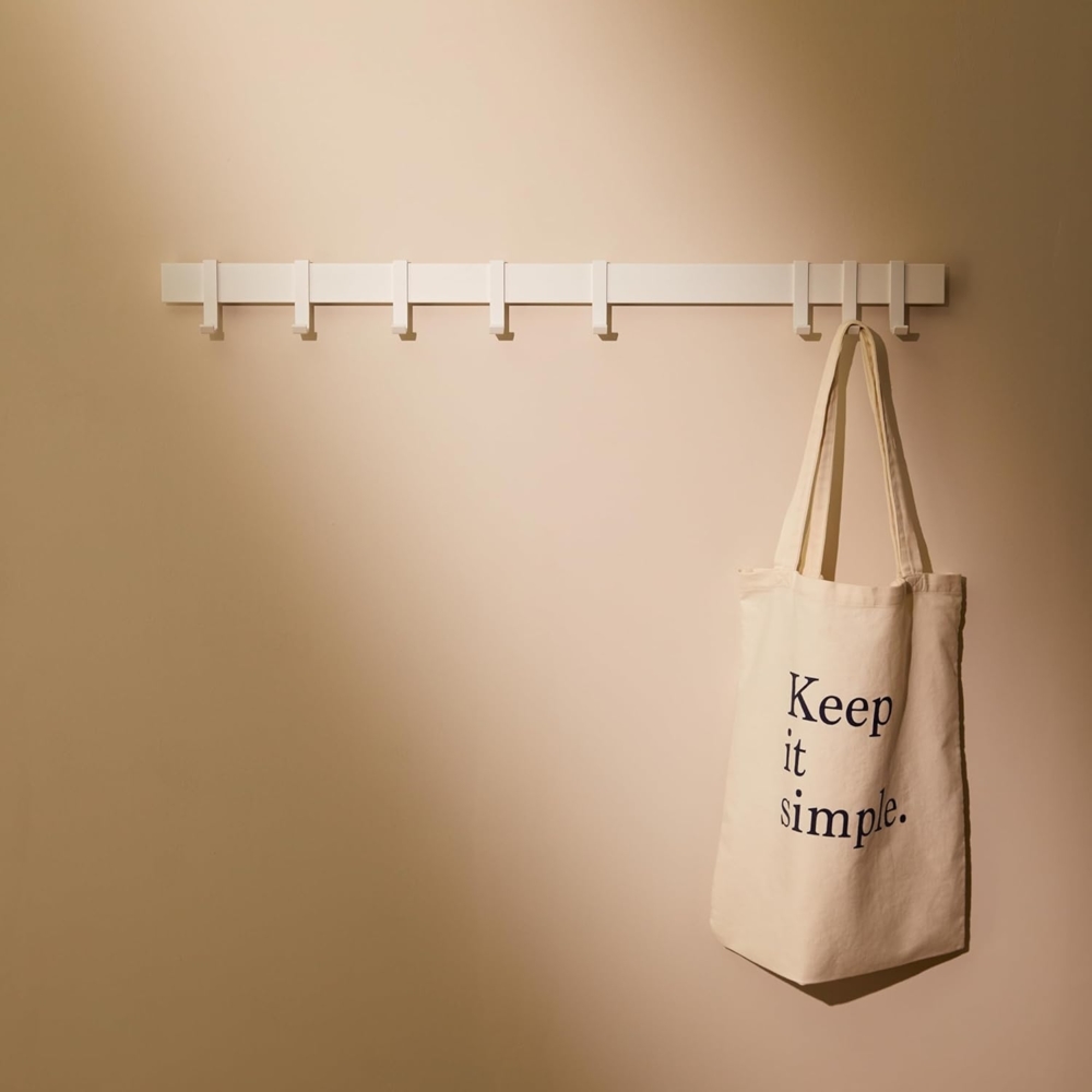 Designfabrik Hamburg Garderobenleiste, Wandgarderobe aus Metall, Garderobenhaken modern, verschiebbare Haken, schwebende Optik Bild 1