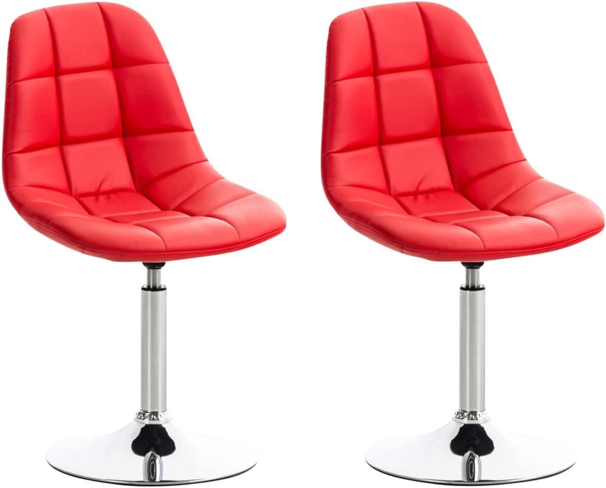 CLP 2er Set Loungesessel Emil mit Sitz aus Kunstleder in gestepptem Design,rot Bild 1
