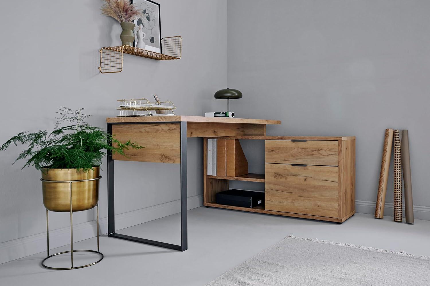 Jahnke Loop C 150 E Kerneiche/Anthrazit Schreibtisch, Engineered Wood, core Oak/Anthracite, One Size Bild 1