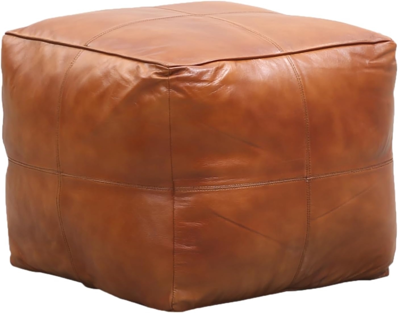 Marrakesch Orient & Mediterran Interior Pouf Vintage Pouf Sitzkissen Hocker aus Leder Fjord (1-St) Bild 1