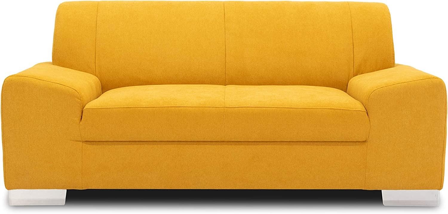 DOMO Collection Sofa Alisson, 2er Couch, 2-Sitzer, 2er Garnitur, 164x83x75 cm, Polstergarnitur in gelb Bild 1