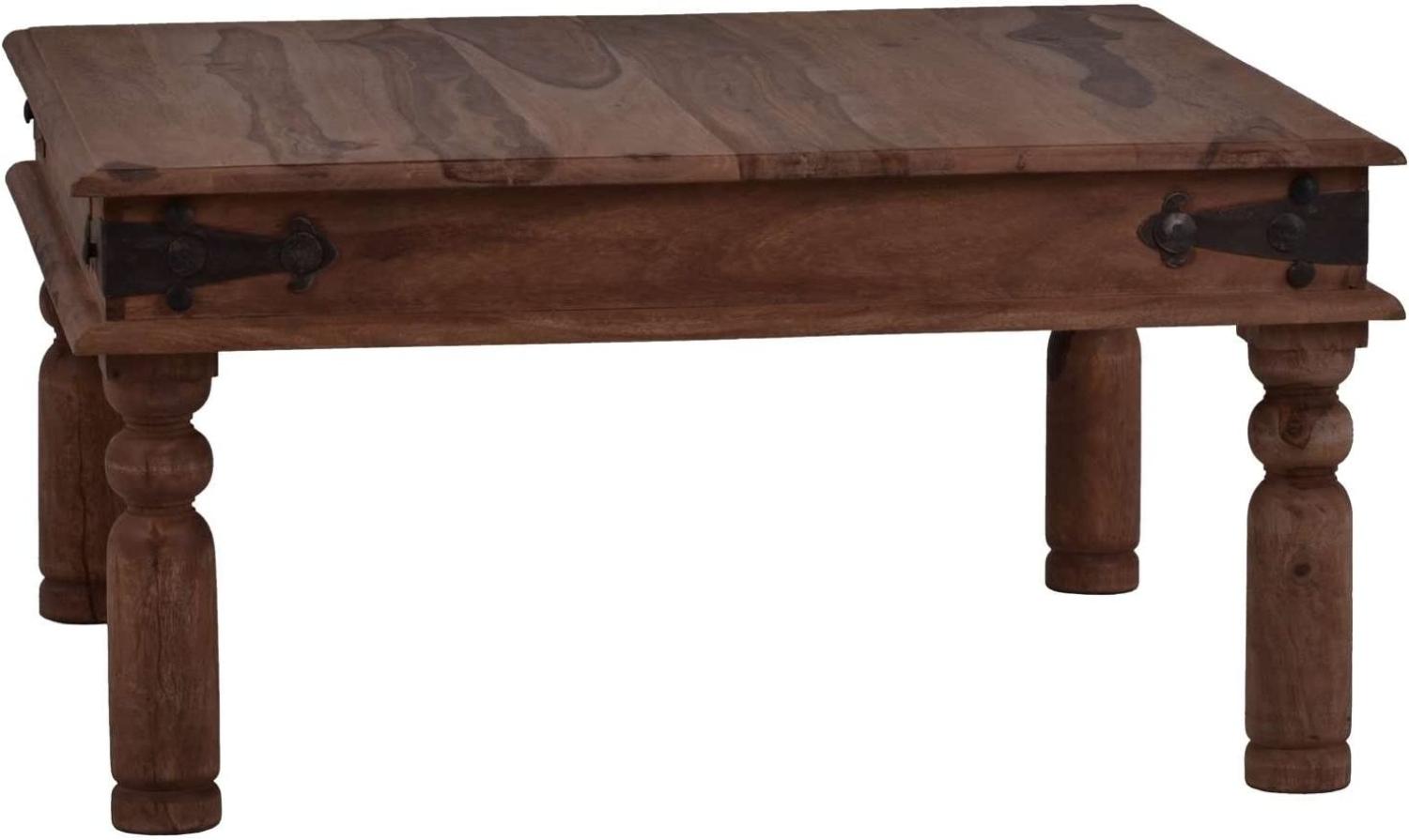 MiaMöbel Couchtisch Colombo Natur 80x80cm Massivholz Teak Landhaus Indien Indisch Bild 1