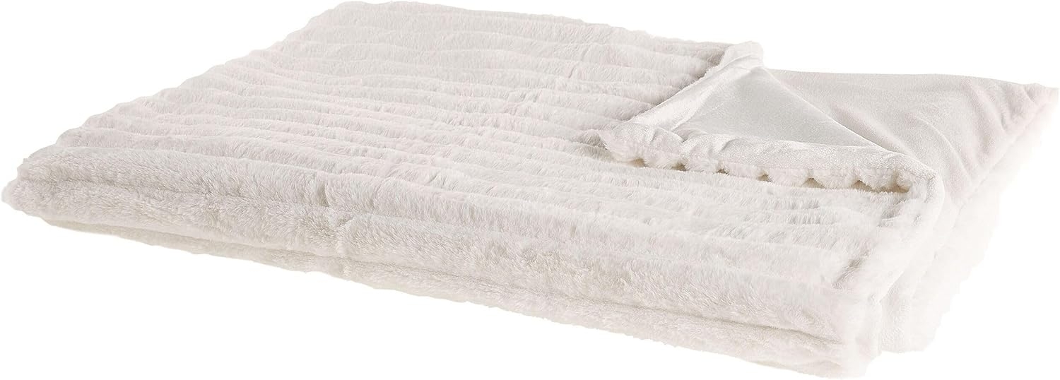 Beliani 'ABTEH' Kuscheldecke, Polyester weiß, 150 x 200 cm Bild 1