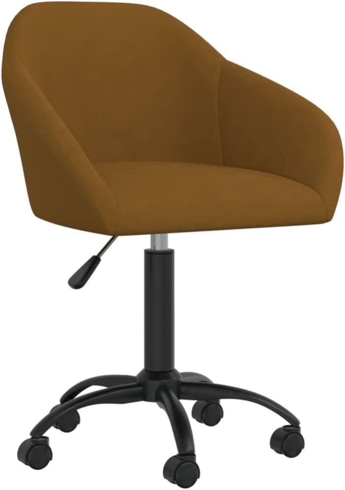 vidaXL Esszimmerstühle Drehbar 2 Stk. Braun Samt Bild 1