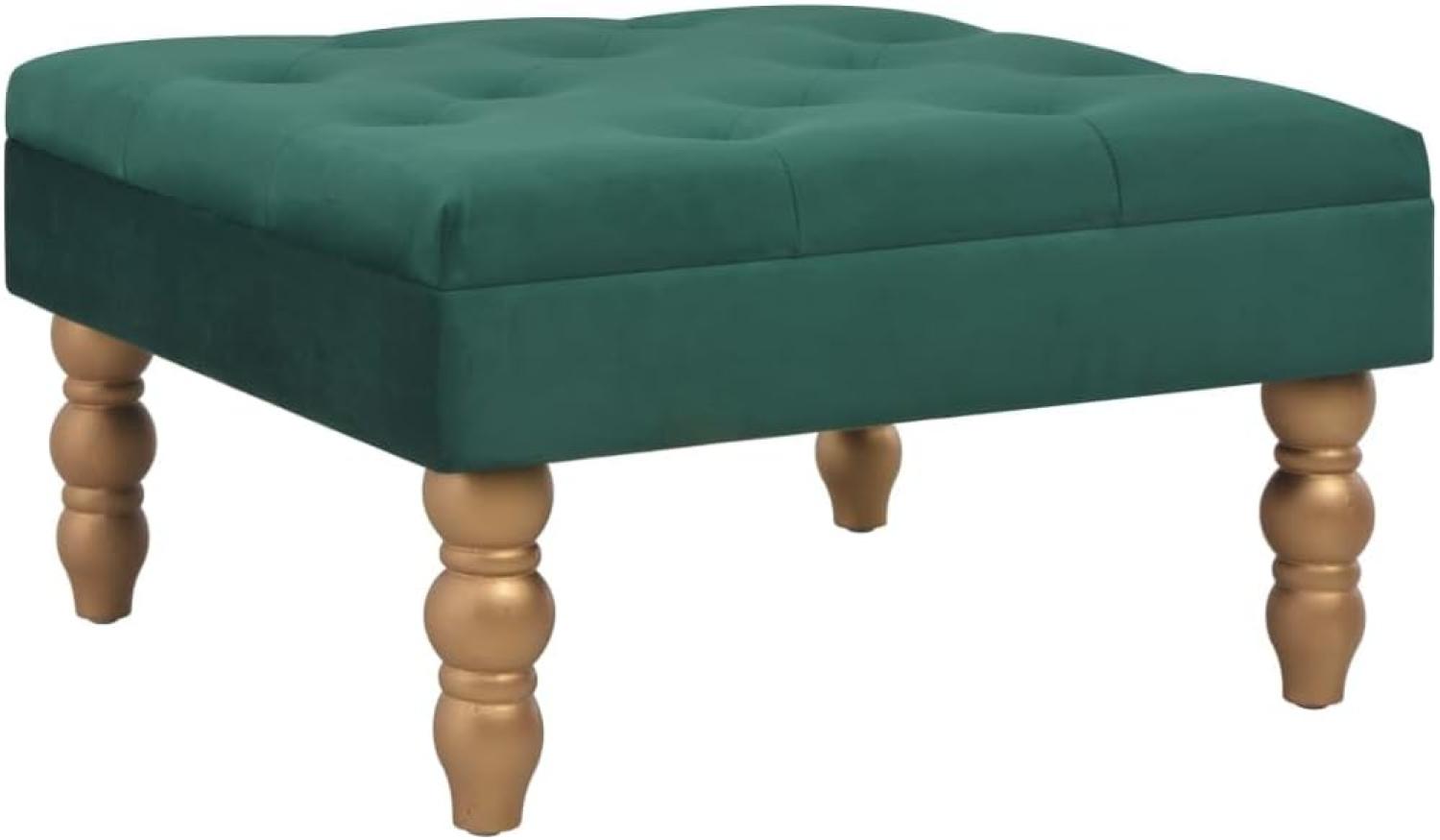 Hocker Dunkelgrün 60 x 60 x 36 cm Samt Bild 1