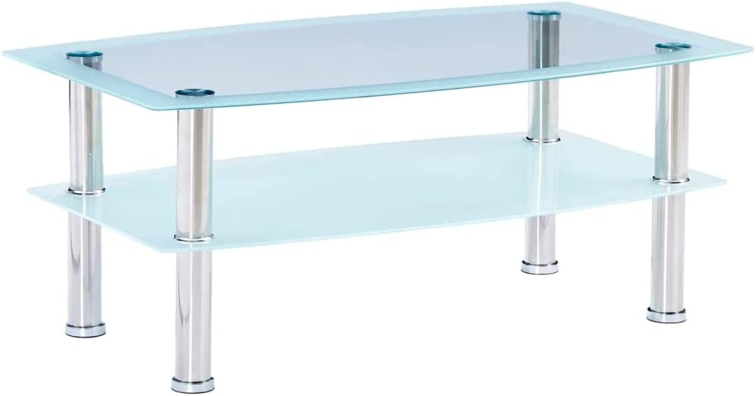 Couchtisch Weiß 100×60×42 cm Hartglas Bild 1